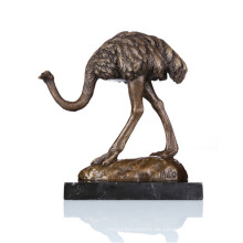Tier Bronze Skulptur Vogel Strauß Dekoration Messing Statue Tpal-083